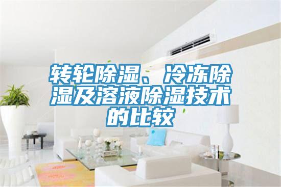 轉(zhuǎn)輪除濕、冷凍除濕及溶液除濕技術(shù)的比較