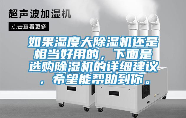如果濕度大除濕機(jī)還是相當(dāng)好用的，下面是選購(gòu)除濕機(jī)的詳細(xì)建議，希望能幫助到你。