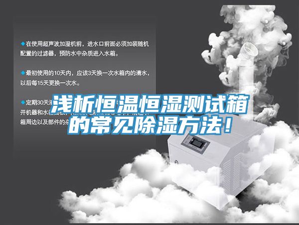 淺析恒溫恒濕測試箱的常見除濕方法！