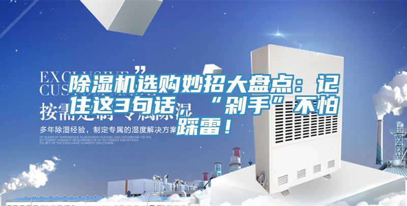 除濕機選購妙招大盤點：記住這3句話，“剁手”不怕踩雷！